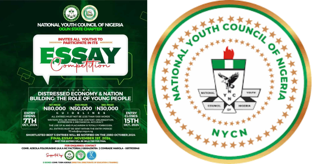 National Youth Council of Nigeria (NYCN) 2024 Essay Competition for Young Nigerians